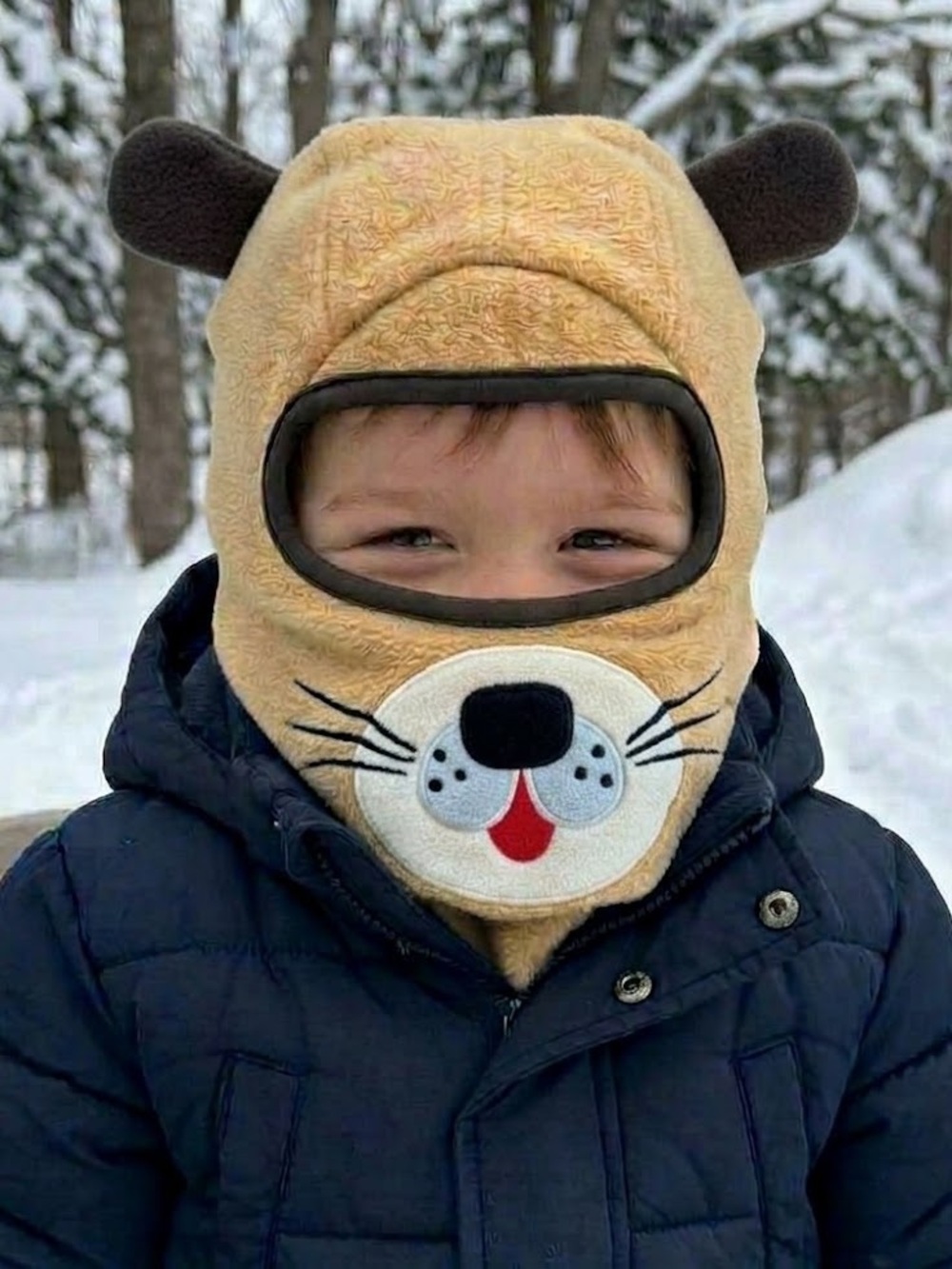 Toddler Puppy Dog Snood Balaclava Winter Hat Fleece Face Cover One Size